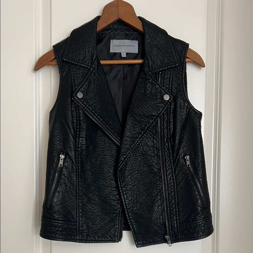 Faux Leather Moto Vest Small - Picture 7 of 7